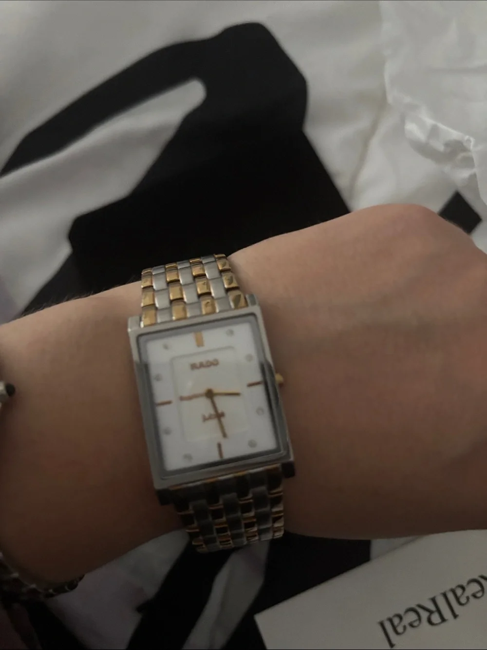 Rado jubilee Two-Tone Gold and Silver Rectangular Men's Dress Watch